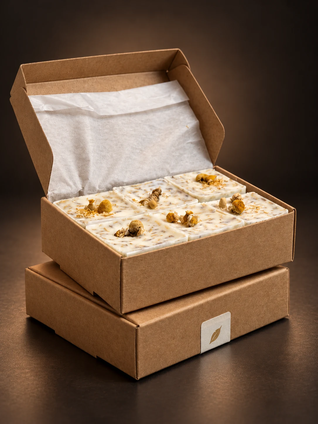 Caixa aberta de Wax Melts Sereno da Yui Ateliê